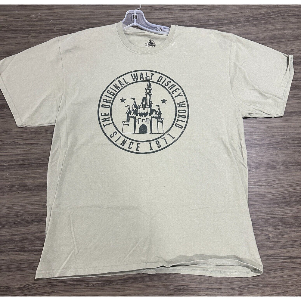 The Original Walt Disney World Men Olive Graphic Vacation T-Shirt Size XL